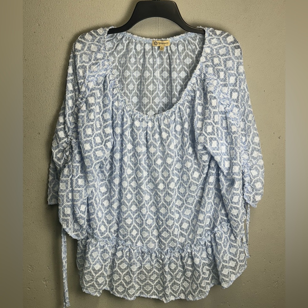 Women’s Light Bluee Desinged T shirt XL